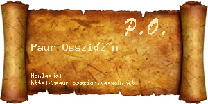 Paur Osszián névjegykártya